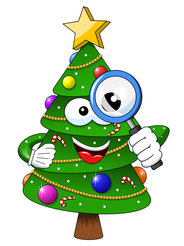 Funny cartoon christmas tree vector 05