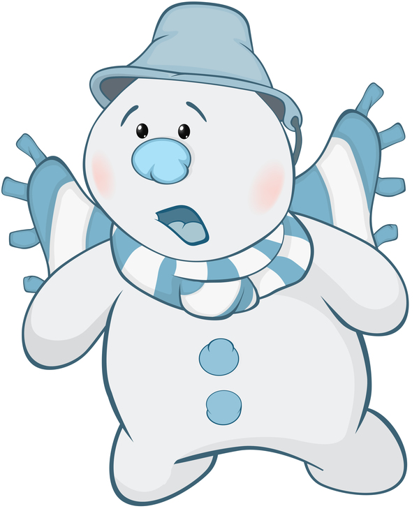 Funny cartoon snowman vector illustration 01