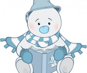 Funny cartoon snowman vector illustration 03