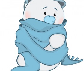 Funny cartoon snowman vector illustration 08