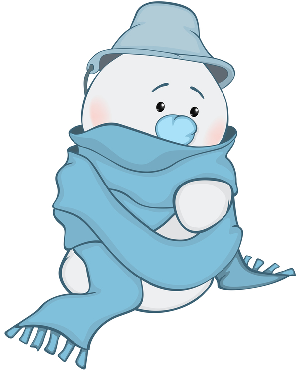 Funny cartoon snowman vector illustration 08