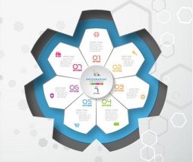 Gear with modern business infographic template vector 02