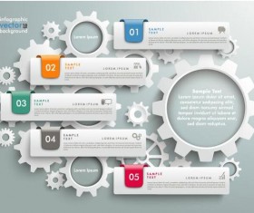 Gear with modern business infographic template vector 03