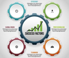 Gear with modern business infographic template vector 04