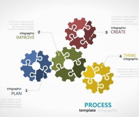 Gear with modern business infographic template vector 05