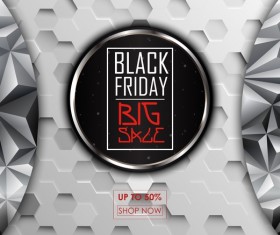 Geometric shape with black friday big sale background vector