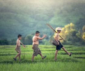 Go home kids Stock Photo