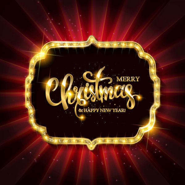 Gold with diamond christmas background vectors 04