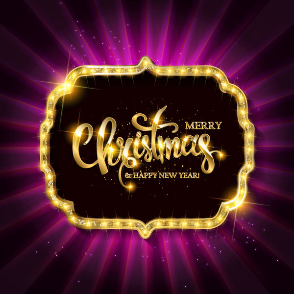 Gold with diamond christmas background vectors 05