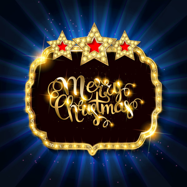 Gold with diamond christmas background vectors 06