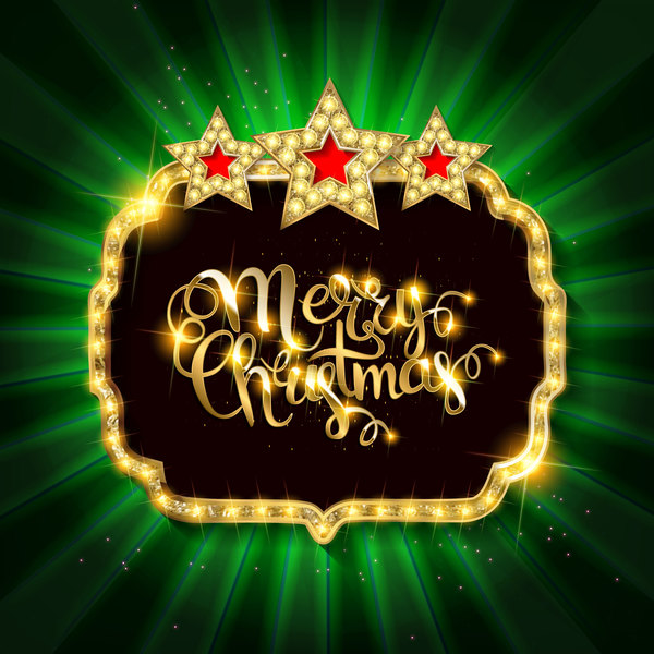 Gold with diamond christmas background vectors 07