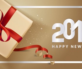Golden 2018 new year background with gift boxs vector 03