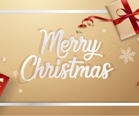 Golden christmas background with gift boxs vector material 01