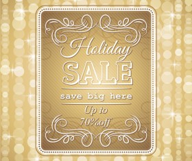 Golden christmas discount sale background vector