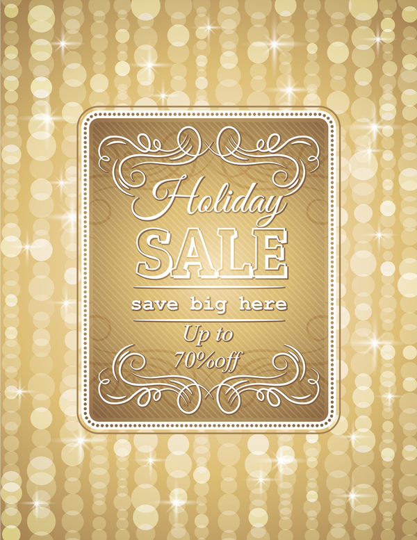 Golden christmas discount sale background vector