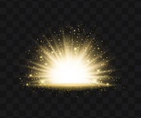 Golden light effect illustration vector 03