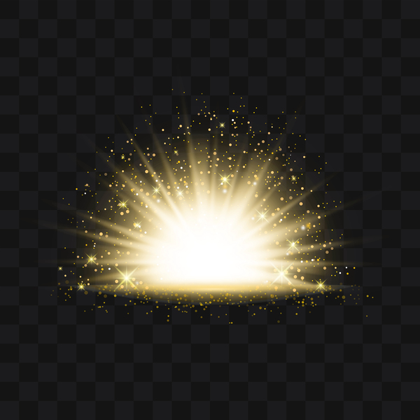 Golden light effect illustration vector 03