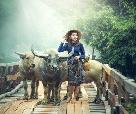 Grazing young girl Stock Photo 02