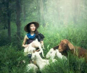Grazing young girl Stock Photo 03