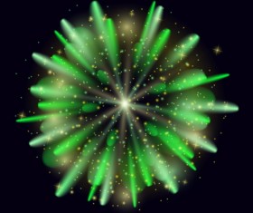 Green firework effect vector