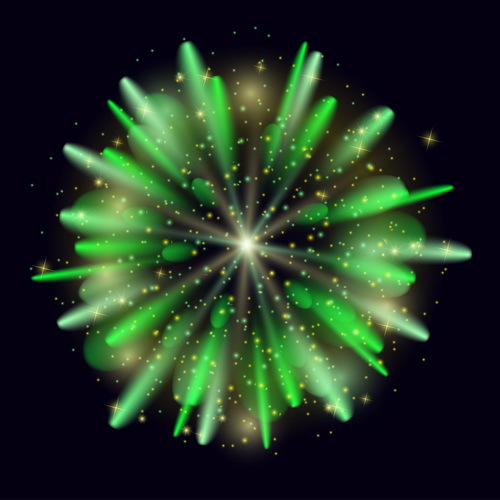 Green firework effect vector