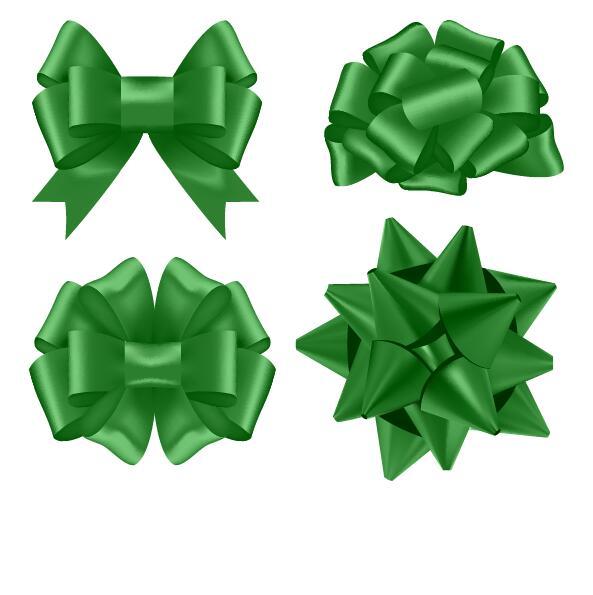 Green floral bows illustration vector