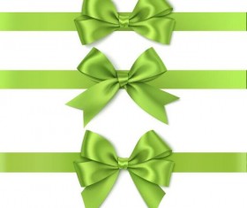 Green ribbon with bows illustration vector