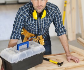 Handsome carpentry Stock Photo
