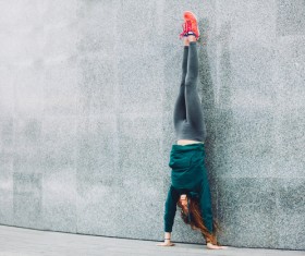 Handstand girl Stock Photo 02