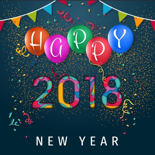 Happy 2018 new year background vector