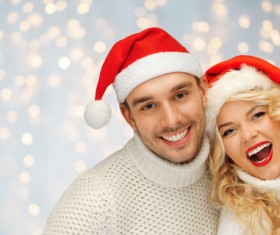 Happy Christmas couple Stock Photo