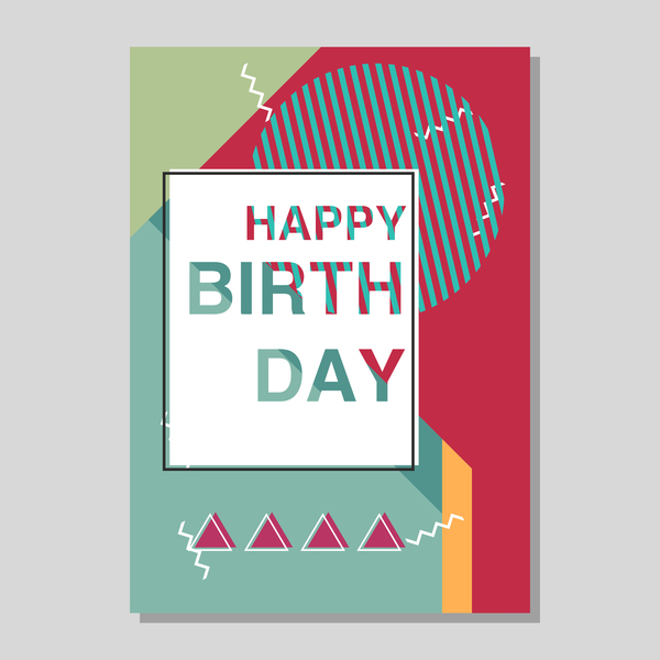 Happy birthday flyer and brochure cover template vector 01