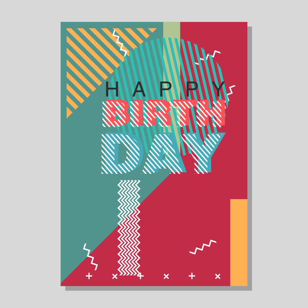 Happy birthday flyer and brochure cover template vector 02