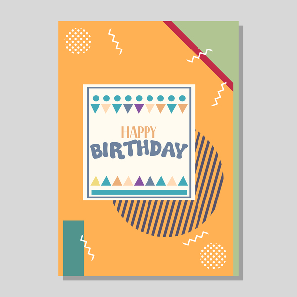 Happy birthday flyer and brochure cover template vector 03