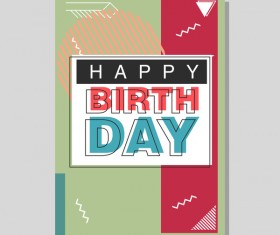 Happy birthday flyer and brochure cover template vector 04