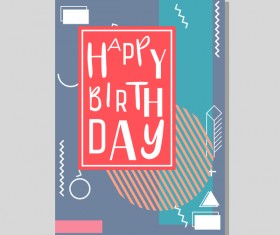 Happy birthday flyer and brochure cover template vector 05