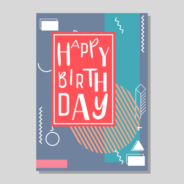 Happy birthday flyer and brochure cover template vector 05