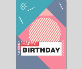 Happy birthday flyer and brochure cover template vector 06