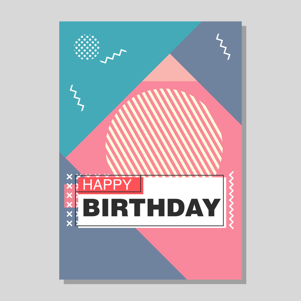 Happy birthday flyer and brochure cover template vector 06