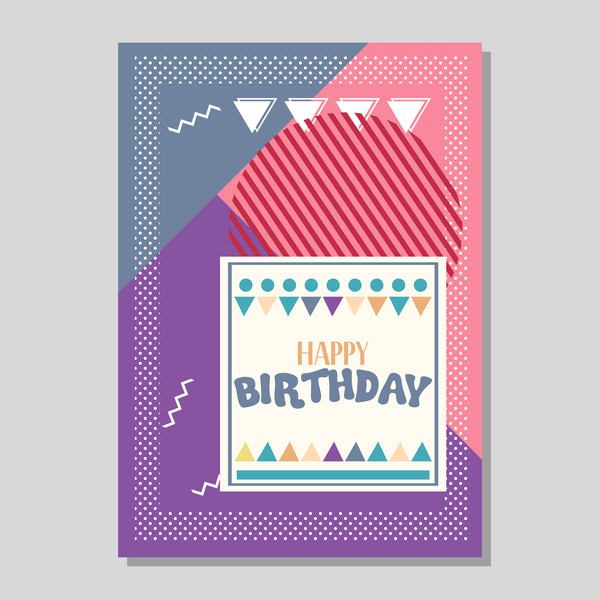 Happy birthday flyer and brochure cover template vector 07