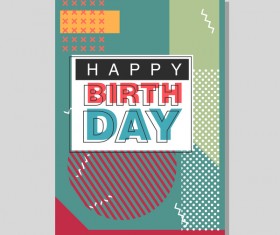Happy birthday flyer and brochure cover template vector 08
