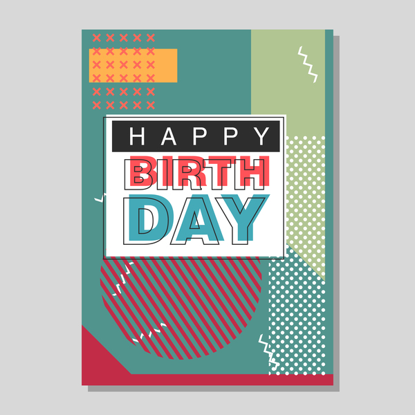 Happy birthday flyer and brochure cover template vector 08