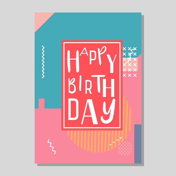 Happy birthday flyer and brochure cover template vector 09
