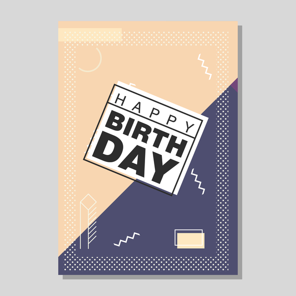 Happy birthday flyer and brochure cover template vector 16