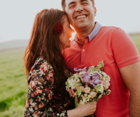 Happy couple outdoors Stock Photo