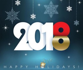 Happy holiady 2018 new year background vector