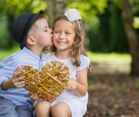 Happy kiss Stock Photo