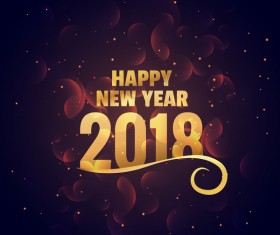 Happy new year 2018 dark blue background vector