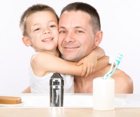 Intimate father and son Stock Photo
