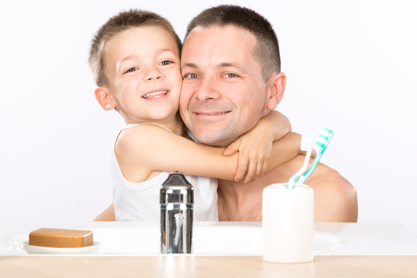 Intimate father and son Stock Photo